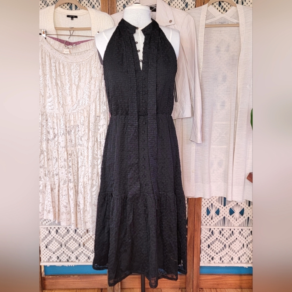 Embroidered Halter Dress